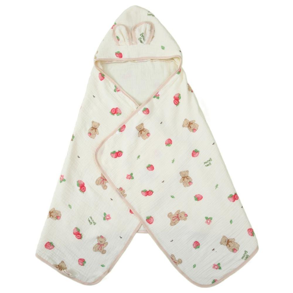 Bear Printed Pure Cotton Gauze Soft Texture Baby Swaddle Cloth Gauze Cover Blanket Children's Bath