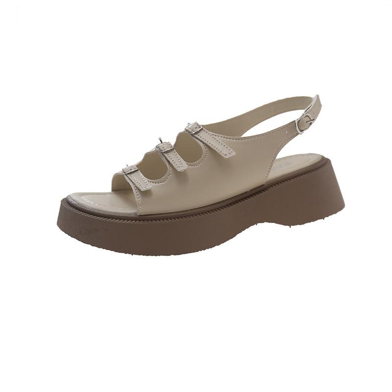 

Модные босоножки для девочек 2025 года, новые ретро французские феи, ветер, пляжные, морские, дорожные босоножки на платформе 35