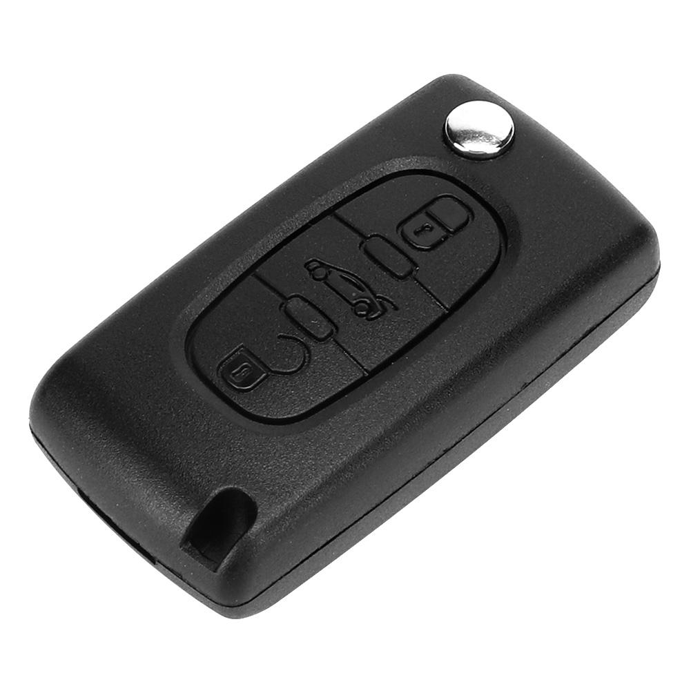 3 Button Keyless Key FOB High Quality ABS Plastic   Replacement for 307 407 308   Black 434MHz Frequency
