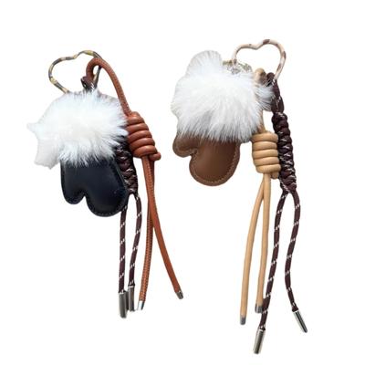 Unique Handmade PU Leather Glove Keychain Stylish Bag Charm Elegant Key Chain for Trendsetters and Accessory Lovers