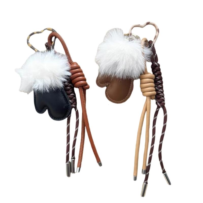 Handmade PU Leather Glove Shaped Bag Charm Keychain Accessory for Fashion Enthusiasts Unique Backpack Accessories