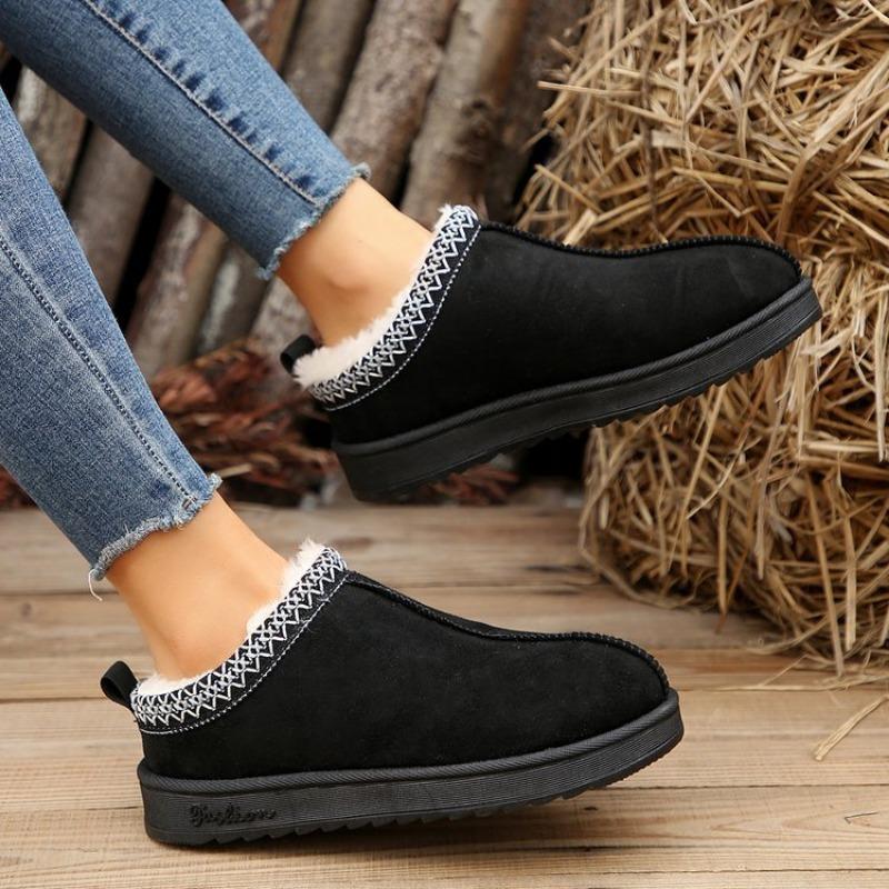 Large Size Slippers Women's Bag Head Fleece Thickened Cotton Shoes Women