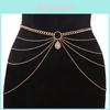 Geometric Body Chain For Women With Water Diamond Embellishments Summer Fashion Jewelry