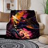 "Flaming Dragon Fantasy Art Print - Epic Creature Wall Decor"Blanket Flannel Throw Blanket for Sofa, Bed, Travel, Camping, Office, Couch, Ch