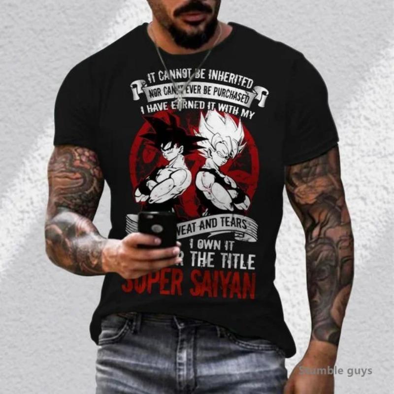 2026 Summer Men's Dragon Ball Vegeta Tshirt T-shirt Goku Kakarot Super Saiyan Fitness Sport Tee