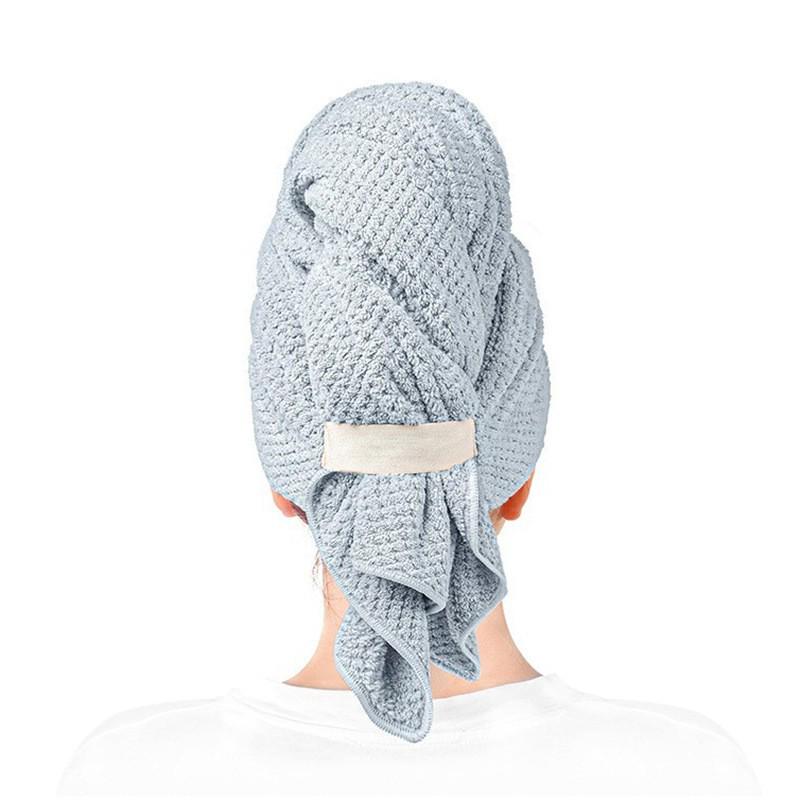 

Утолщенное быстросохнущее полотенце для волос из микрофибры: Впитывающая шапочка против завивания для женщин 60x105CM