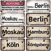[SQ-DGLZ] Vintage Berlin City 15x30cm Plate War Tin Sign Store Bar Wall Decoration Metal Sign Home Decor Painting Plaques Poster