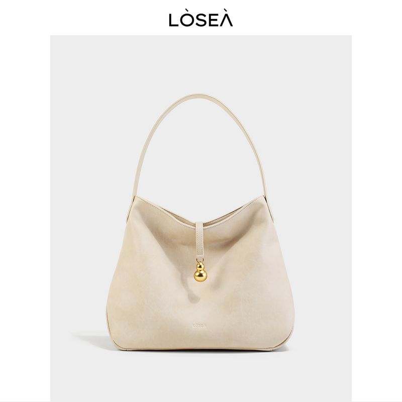 

Losea Original Fu Lu Wufu Oriental Aesthetics Large Capacity Tote Bag Women 2025 New Shoulder Bag White