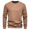 New Arrival Men’s Plain Casual Sweatshirt: Autumn Round-Neck Loose-Fit Trendy Long-Sleeved Plain Sweatshirt