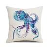 Watercolor Illustration of Octopus Squid Digital Printing Short Plush Pillow Covers for Car Sofa Office Cushion Cover Home Goods