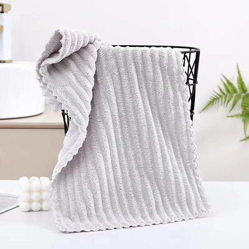 

Candy Stripe Coral Fleece Bath Towel Set - Soft, Absorbent, and Includes Face Towel Face Towel 30*60cm