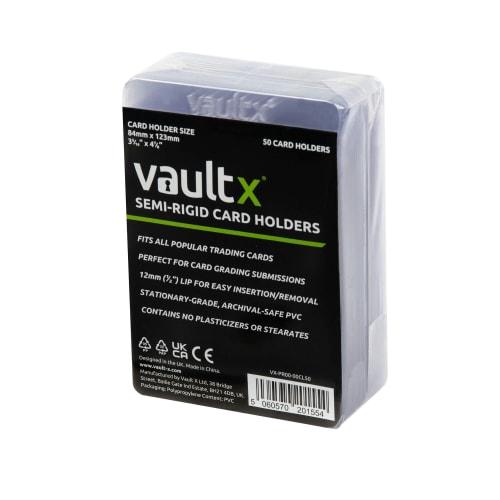 

Vault X Semi-Rigid Trading Card Holders, Hard Sleeves, Card Protectors for TCG and Sports Card Grading Submissions (50-Pack)