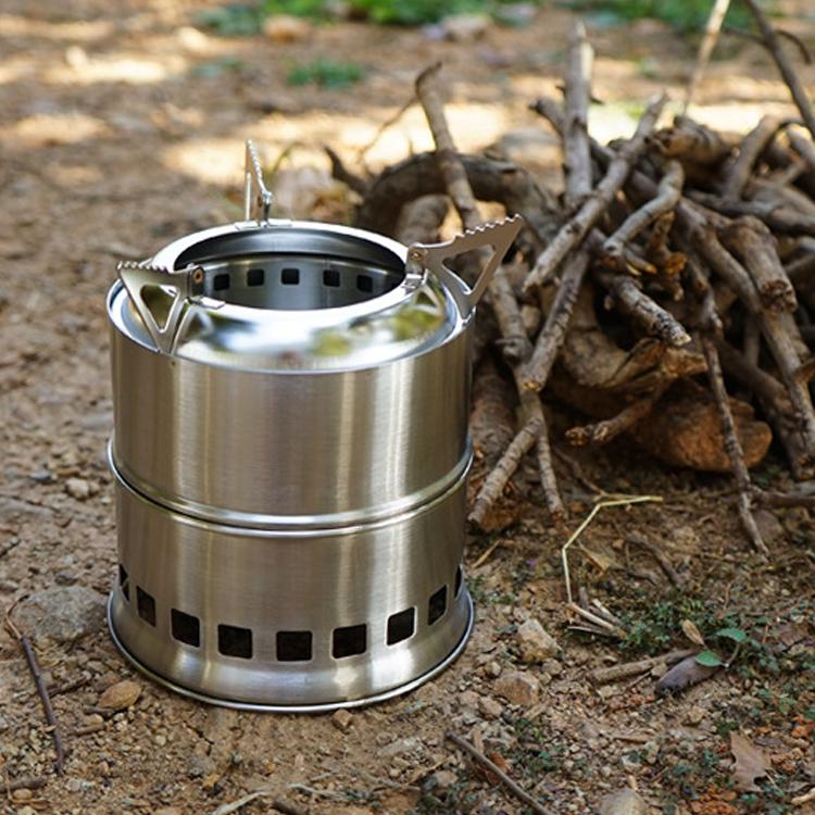Holzofen, Camping-Holzofen, Tragbarer Edelstahl-Rucksackofen, Leicht und faltbar für Outdoor-Survival
