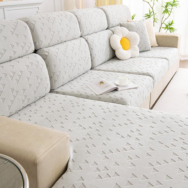 Jacquard Velvet Sofa Cushion, Universal Elastic All-inclusive Sofa Cover for All Seasons, New Style, Anti-cat Scratching Sofa Cover for Lazy People
