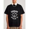 White T-Shirt with Goonies Never Say Die Skull and Crossbones Print for Casual Wear