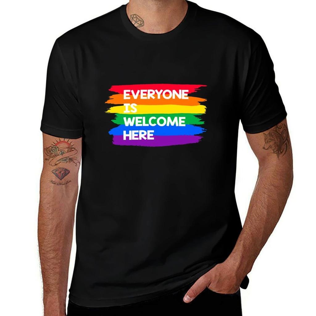 Everyone Is Welcome Here Tshirt Fashion Print Casual Short Sleeve