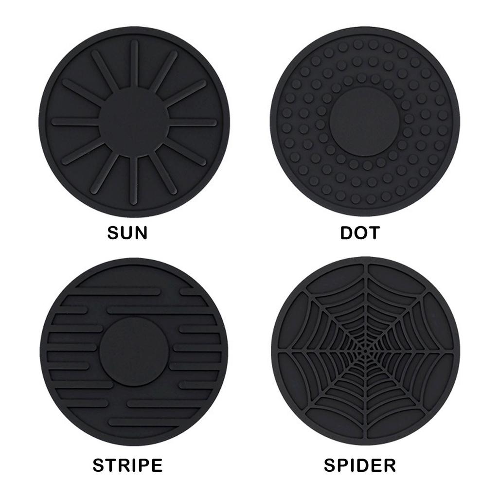 4/8Pcs Silicone Non-slip Car Water Cup Pad Creative Spider Web Mat For Bottle Holder Coaster Auto Interior Anti-skid Cup Holders