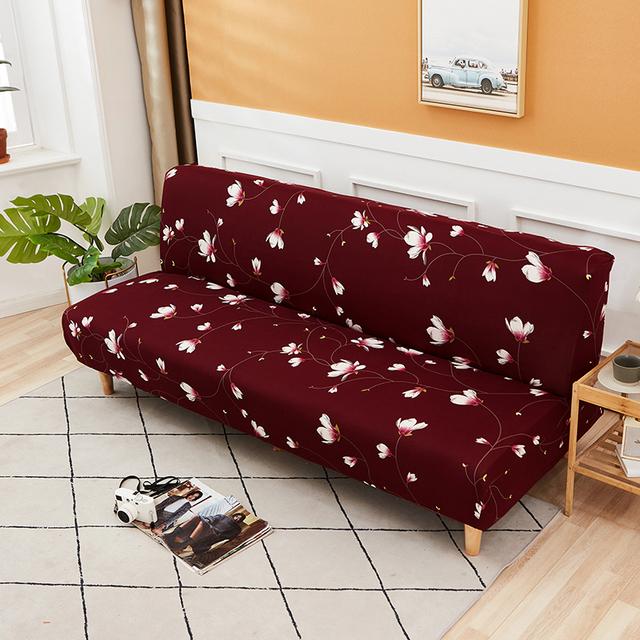 Folding Sofa Furniture Bed Cover Sofa Protective Covers Spandex Stretch Elastic Material Double Chair Cover Slipcovers Living Space Geometric Print