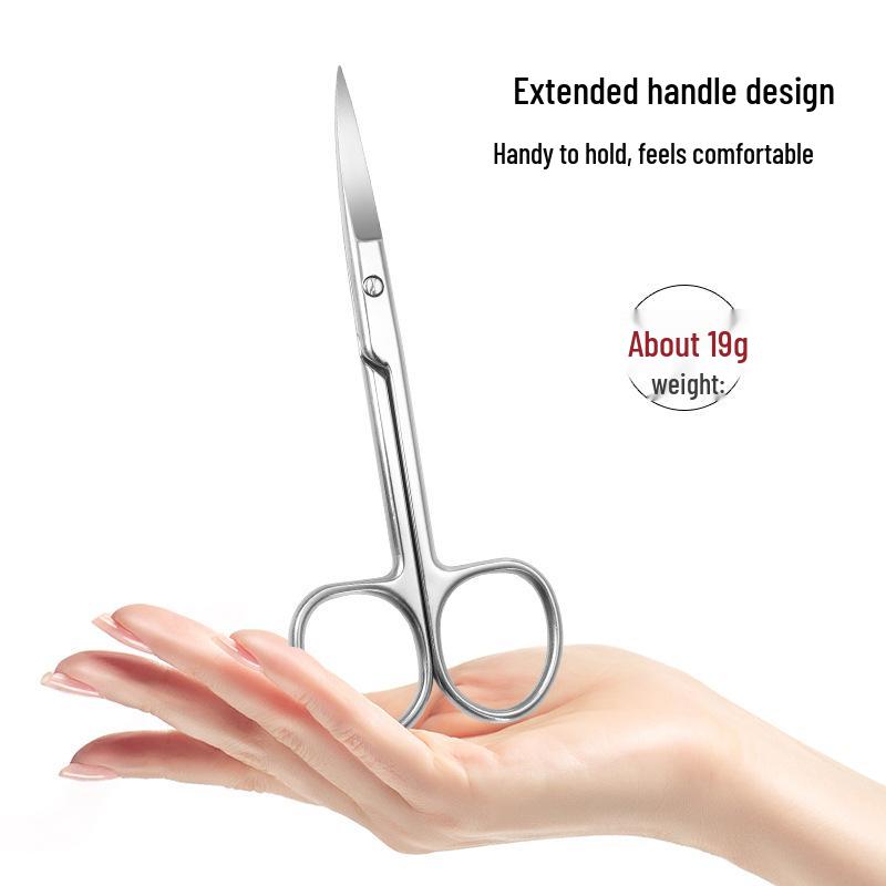 Stainless Steel Beauty Scissors: Round Tip Nose, Curved Tip Beard, Makeup & Hairdressing Tools