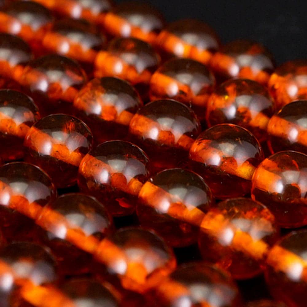 Kraftstein Bernstein 8mm Perlen Rund Verkauf Kraftstein Naturstein 1 Strang 38cm Handgefertigt Armbandmaterial Ca.