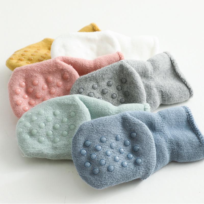 Cozy Non-Slip Terry Socks: Warm Mid-Calf Cotton for Babies & Kids