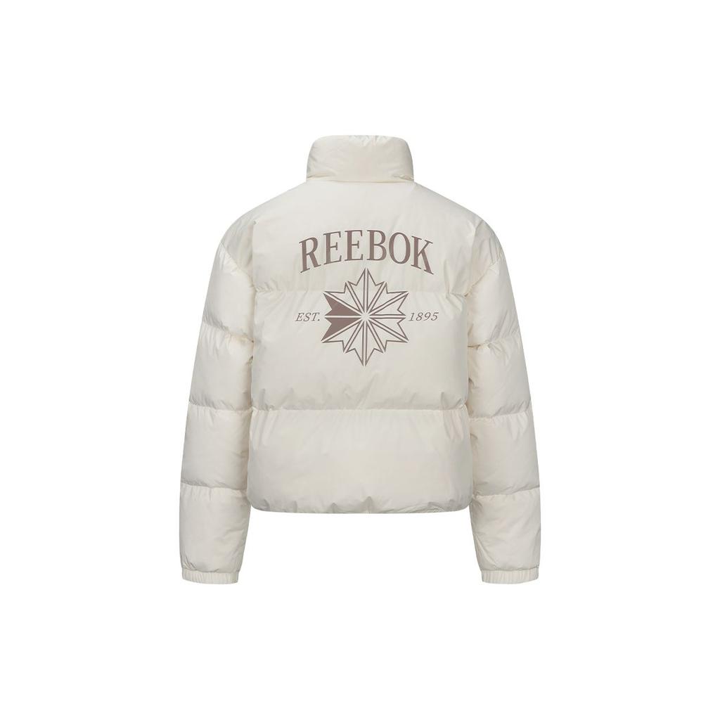 Reebok Warm And Comfortable Stand Collar Zipper Down Jacket Women Outerwear Off-White 24FRM204WGW2