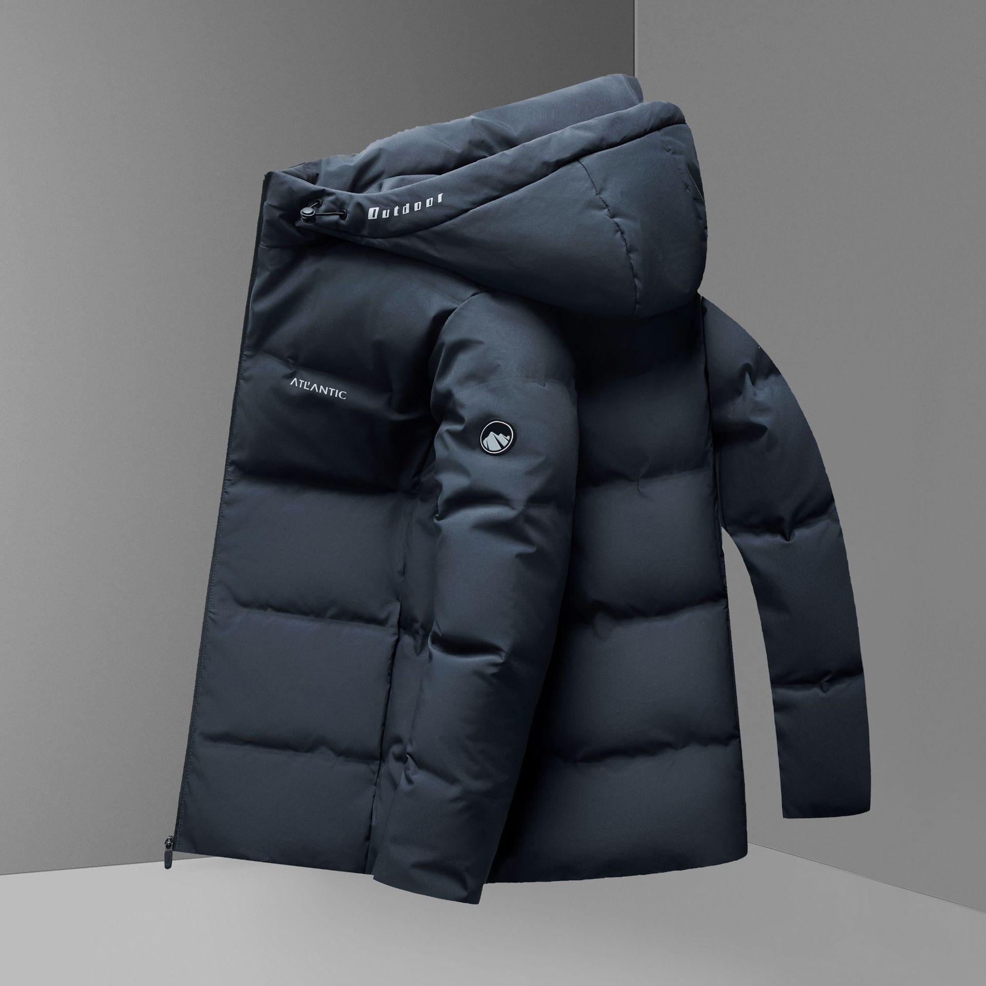 

Men s Winter Down Jacket with Detachable Hood - 90% White Duck Down, Fashionable Cold Protection Casual Wear 190