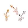 Piercing ombelicale in acciaio chirurgico con zircone a forma di farfalla