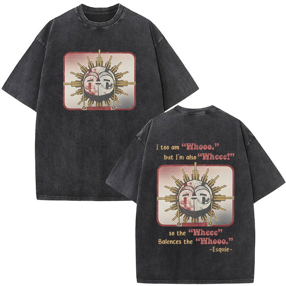 Esquie Game Clair Obscur Expedition  Washed T Shirts Men Women Clothing Fashion Retro Oversized ONeck Short Sleeve Tshirts