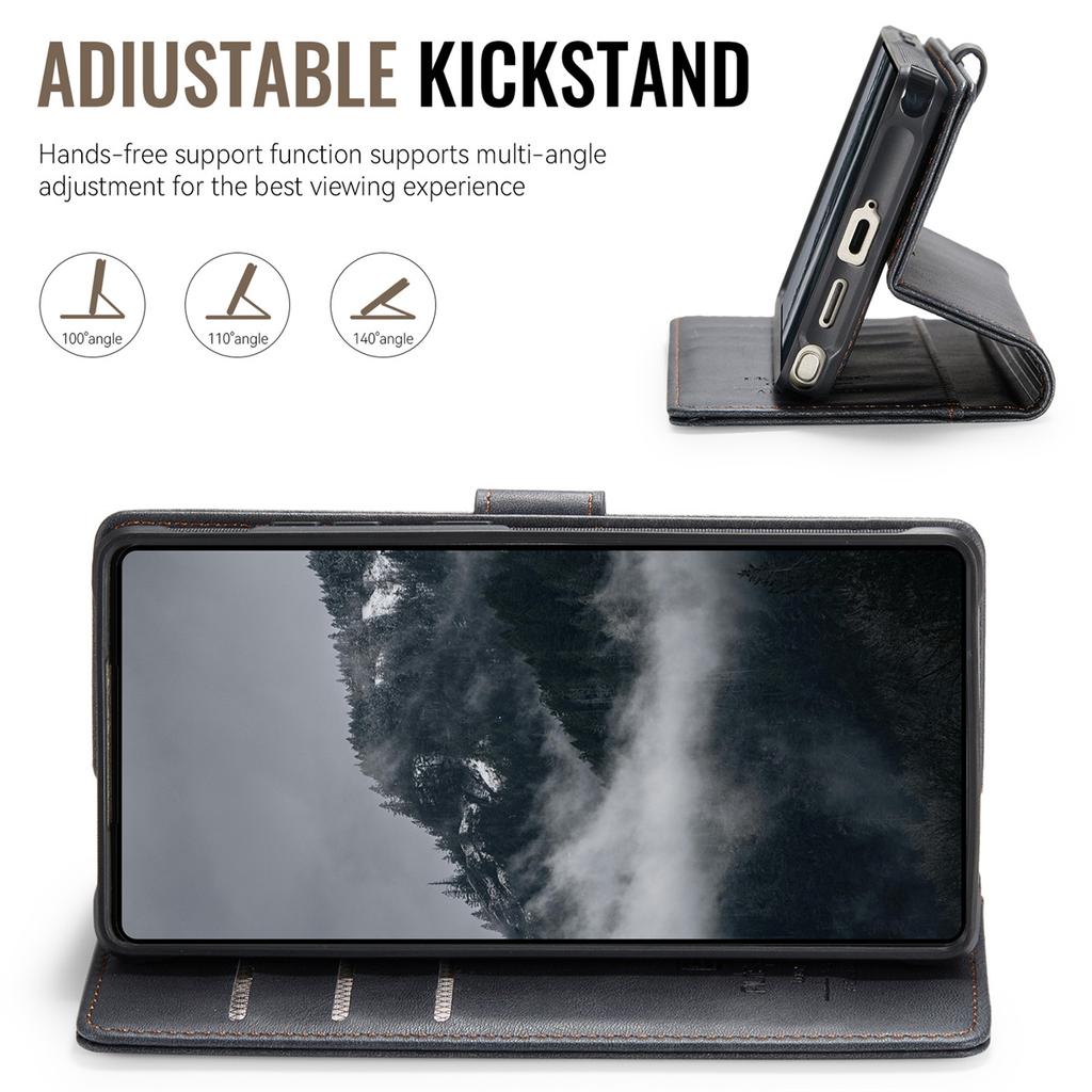 2-in-1 Magnetic Detachable Wallet Case for Samsung Galaxy S24/S24 Plus/S24 Ultra - PU Leather, Card Slots, Wireless Charging, 360° Protection