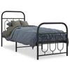 Metal Bed Frame with Headboard and Footboard Black 75 x 190 cm