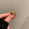 Adjustable High-Grade Retro Tiger Eye Stone Saddle Ring with Wheat Ear Design for Women