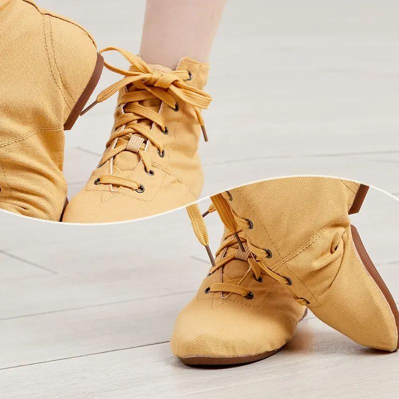 Shoes Canvas Jazz Dancing Shoes Ankel Length Dance Boots Split Sole Shoes Girls Kids Adults Children China