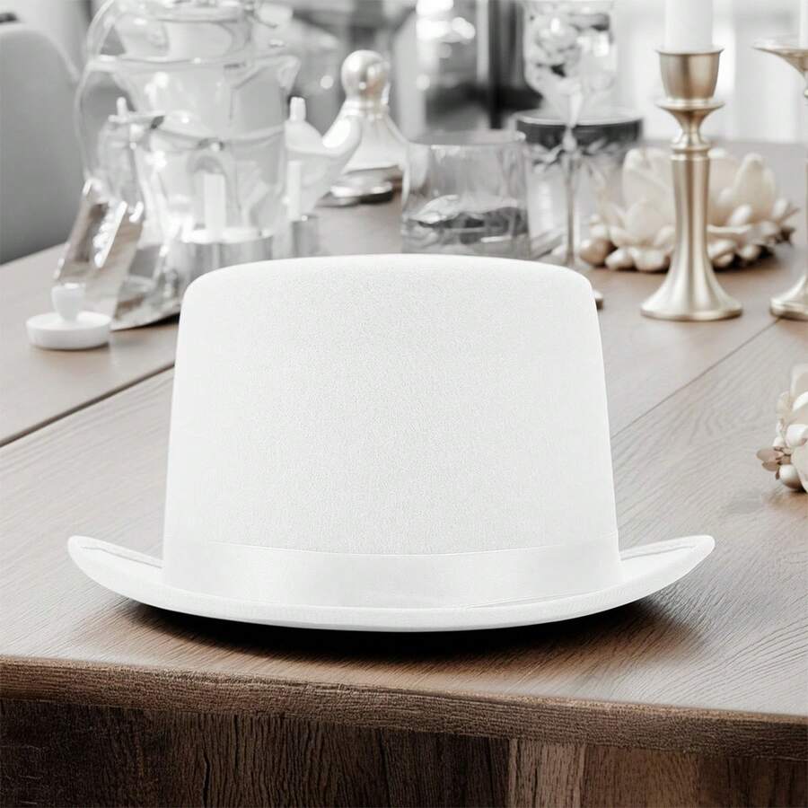 Classic White Top Hat For Adults Costume Magician Party Formal Wear