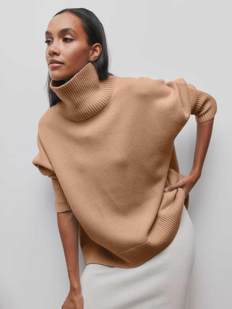Women's European & American Loose Half-High Collar Sweater