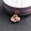 New Korean -Style Three -Layer Camellia Necklace Women 'S Titanium Steel Rose Gold Clavicle Titanium Steel Jewelry Necklace Dropshi