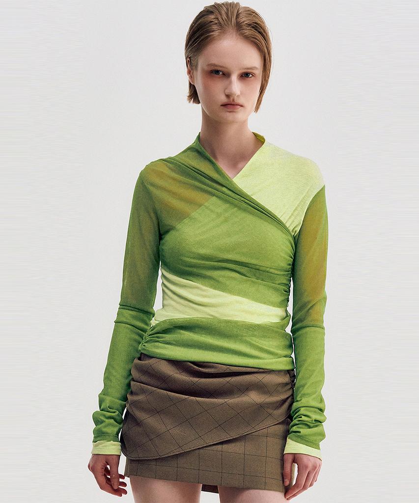 Kimjisu Layered Long Sleeve Top _ Green