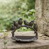 Cast Metal Bird Feeder Rustic Garden Ornament Long-Lasting for Entryway