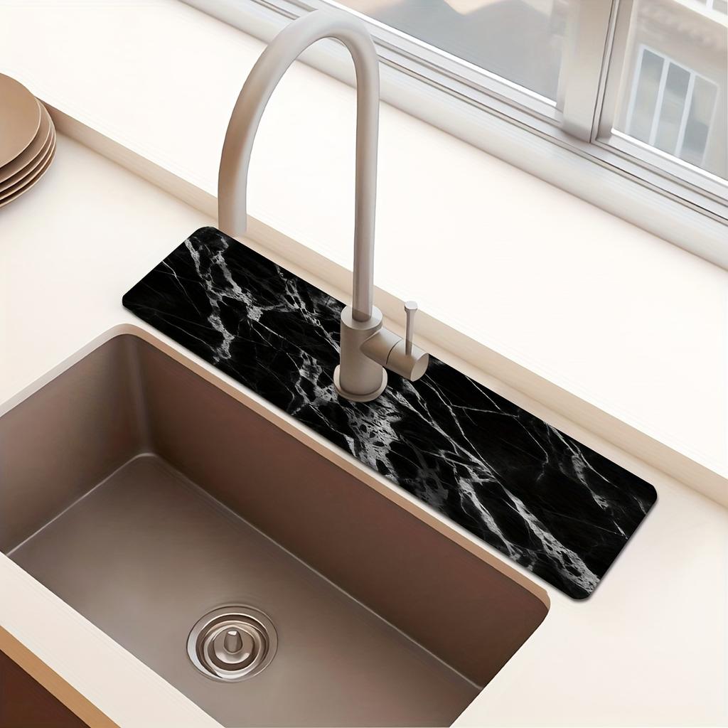 1Pcs Quick-drying Marble Drying Pad, Very Suitable For Home Decoration And Bathroom, Faucet Absorbent Pad, Bathroom Faucet Splash Pad