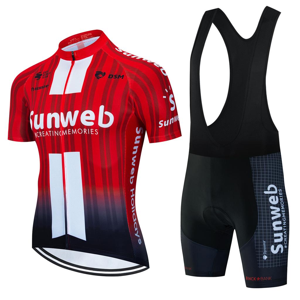 Sunweb 7 Hour Ride Pad Maillot Cycling Man Mtb Clothing Man Men's Cycling Gel Shorts Cyling Jersey Men Summer Mountain Bike Set