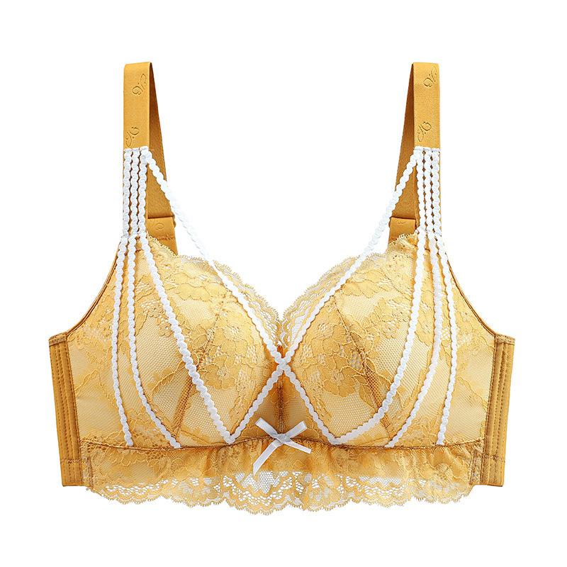 Adjustable Underwear for Women's Gathering Anti Sagging Summer Bra Thin Full Cup Plus Size Bra