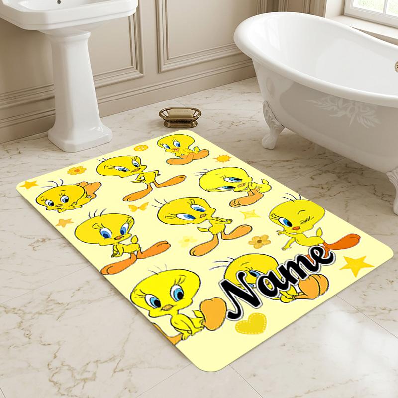 Custom Name Tweety Bird Living Room Non-Slip Area Rug Soft Carpet for Bedroom Kids Playroom Sofa Office Home Decor Doormat