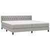 Sommier à lattes avec matelas - 200x200cm - Tête de lit réglable - Gris clair - 2 places