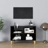 Day and Night - Day and Night TV Cabinet with Black Solid Wood Legs 69.5x30x50 Cm
