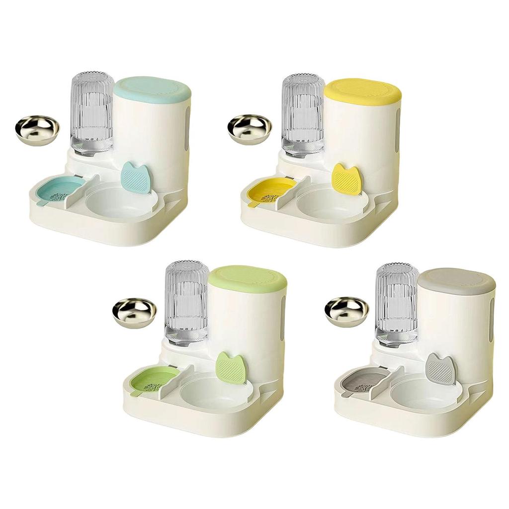 And Water Dispenser,Removable,Compact,Feeding Station Dog Bowl Automatic Pet Feeder Food Feed for Kitten
