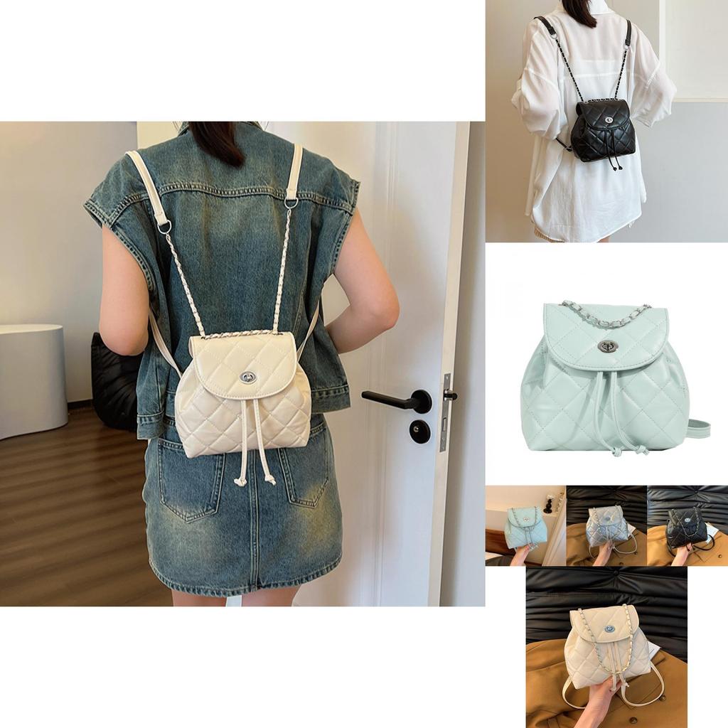 Stylish 2024 Spring Season Black Quilted Chain Strap Shoulder Bag For Casual Wear