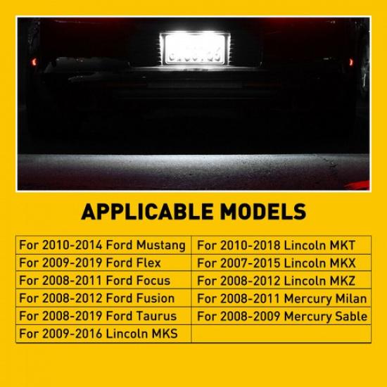 Pair License LED Light Plate 2009- Assembly Taurus Fit Ford Flex