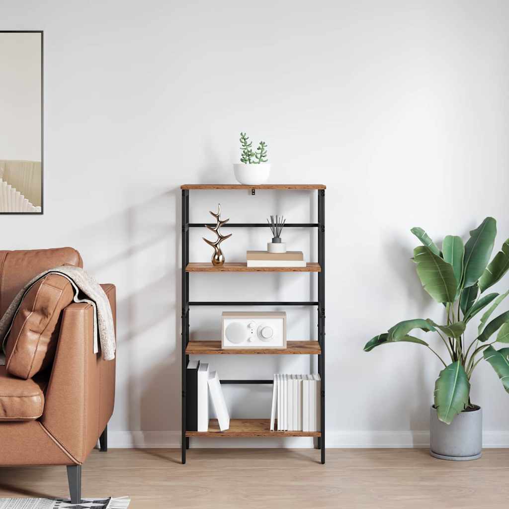 Vintage Wood Bookshelf 60 x 29.5 x 115 cm Engineered Wood
