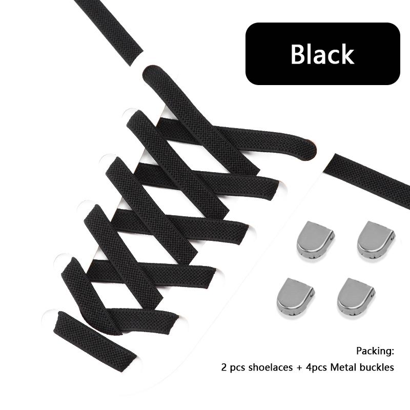 Elastic Laces Sneakers No Tie Shoe Laces 8MM Widened Flat Shoelaces Without Ties Kids Adult Sports Shoelace Shoes Accessories