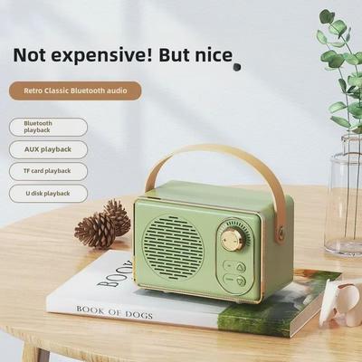 Retro Bluetooth Přenosný Subwoofer & Mini Venkovní Reproduktor s USB Slotem na Kartu - Holčičí Design